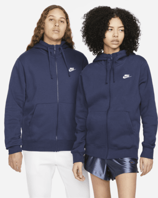 Nike Full Zip Club Hoodie Navy